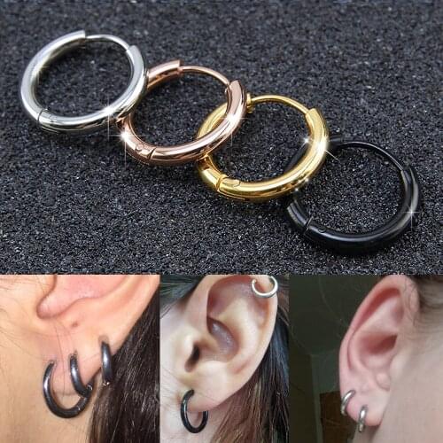 Starose 2pcs Top 2.0mm Circle Ear Ring Buckle Hoop Earrings Women Men Helix Piercing Tragus Cartilage Lobe Piercing Belly Rings