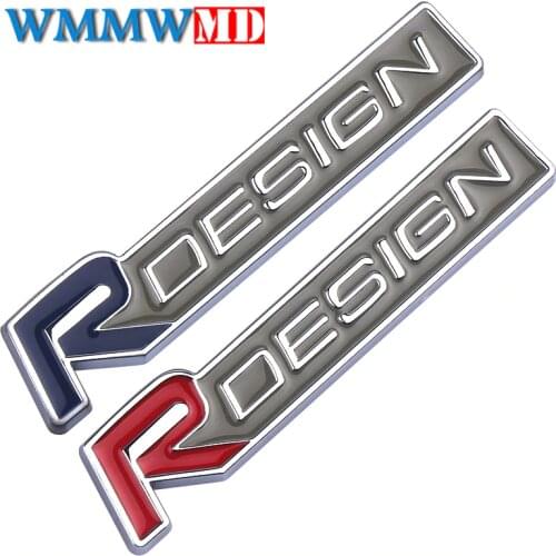 Car styling 3D metal Zinc alloy R DESIGN letter Emblems Badges Car sticker Decal For Volvo RDESIGN V40 V60 C30 S60 S80 S90 XC60
