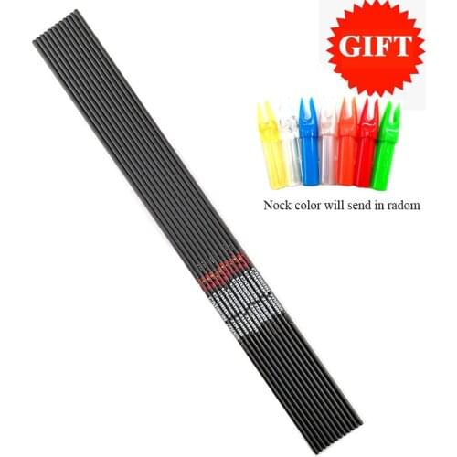 6/12pcs Archery Spine 300 340 400 500 600 700 800 Carbon Arrows Shaft ID6.2mm 32 Inch for Compound Recurve Bow Hunting Shooting