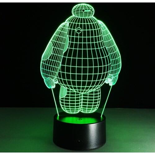 3D BayMax Animal three-dimensional decorative Table lamp bedroom led night lights creative birthday gift AW-176