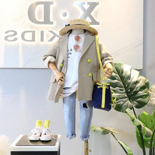 2019 Baby Girl Top Fashion Plaid Trench Coat Jacket Girls Kids Spring Autumn Coats Jackets Children Outwear Clothes