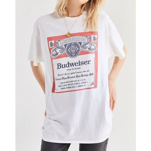 Happie Queens fashion Women Cotton Tops O-Neck cartoon print letter T-shirts ladies short sleeve Tee shirts oversize