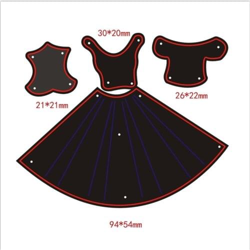 Women Skirt Metal Cutting Dies for Paper Craft DIY Album Scrapbook Closing Dress Stencil Dies Creative Decor 2 pcs New