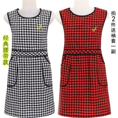 Womens waistcoat apron overalls Korean style cute household cotton oil-proof fashion kitchen anti-wear work clothes