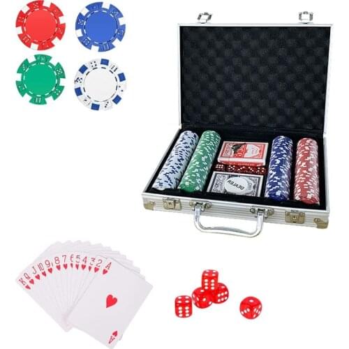 200/300/500Pcs Aluminum Case Chip Set Bargaining Chip 100Pcs/200Pcs/300Pcs/500Pcs Entertainment Chip Set with Aluminum Case