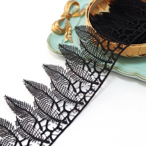 19yards wide7.5cm black water soluble lace Trim Lace ribbon Fabric DIY dress wedding curtain skirt decoration accessories