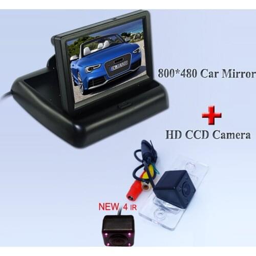 170 degree hd ccd car rearview camera with 4 IR lights +4.3" car monitor adapt for VW Touareg/Porsche Cayenne /Fabia/Poussin