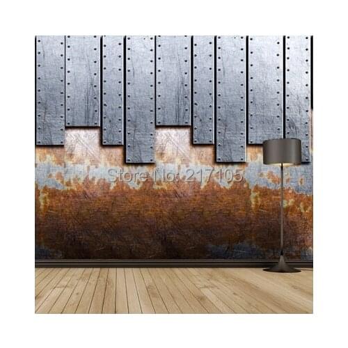 Free shipping custom large murals retro heavy metal elements KTV lounge bar murals