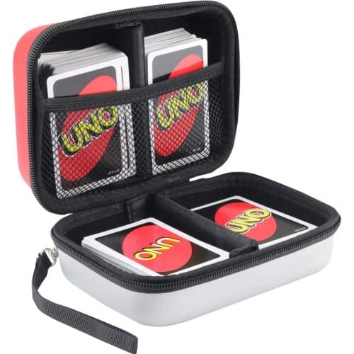 Annle Carrying Case for UNO Cards,Holds up to 400 UNO Cards, Durable EVA Hard Case with Hand Strap (Red ash)