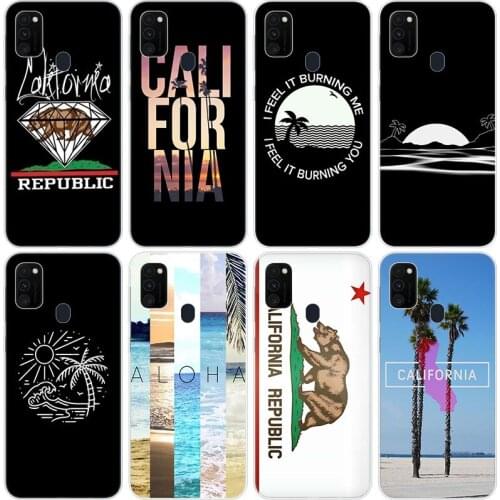 California trees Beach Surf Soft Case for Samsung Galaxy M11 M10S M01 M21 M31S M51 A01 J2 Core A21 A42 J6 A6 A8 Plus A7 2018
