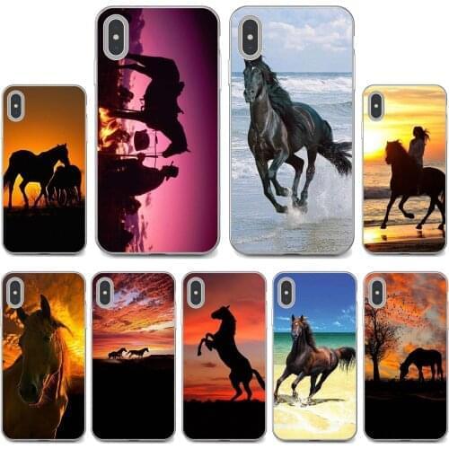 Horse-Silhouette-Mountain-Range-Sunset Phone Covers For Huawei Mate 20 30 40 7 8 9 10 Lite Pro P Smart 2018 2019 Plus G7 G8