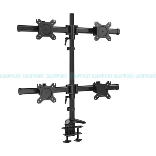 Full Motion 15"-27" LCD LED 4 Screen Monitor Holder Flexible Display Mount Rack Stand MP340CL