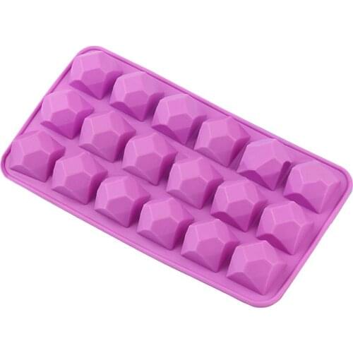 Justdolife Ice Cube Maker Diamond Shape Food Grade 18 Cavity Silicone Bar Ice Cube Tray Mini Ice Cubes Mold Ice Maker Kitch