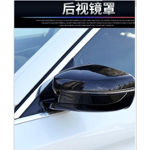 For BMW 5 Series 2017 ABS chrome-plated rear-view mirror, carbon fiber pattern rear-view mirror decoration Car Accessories