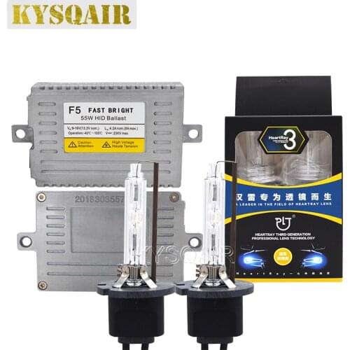 KYSQAIR H1 H7 H11 9005 9006 D2H Car Xenon Light HID Kit AC 55W DLT F5 Ballast 35W HeartRay HID Xenon Bulb For Auto Headlight Kit