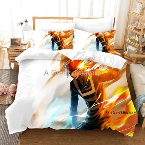 3D Bedding Set Japan Anmia My Hero Academia Home Textiles Cartoon Duvet Cover For Adults Kids King Double Bed Quilts Size