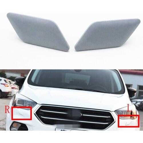 Cafoucs Car Headlight Washer Nozzle Cover Cap For Ford Kuga Escape 2017 2018 2019 HeadLamp Water Spray Jet Cap