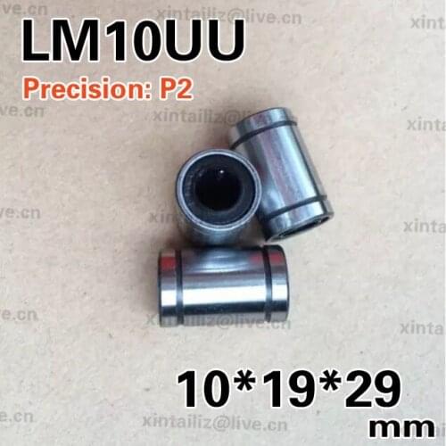 [LM10UU-P2] Free Shipping 10pcs bushing CNS parts linear bearing LM10UU LM101929 3D printer linear bearing 10mm*19mm*29mm