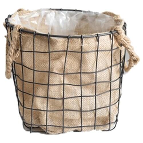 Linen Plant Basket Basket Flower Pot Floor Indoor Planters Woven Storage Container Indoor Plant Pots Organizer Basket Home Decor