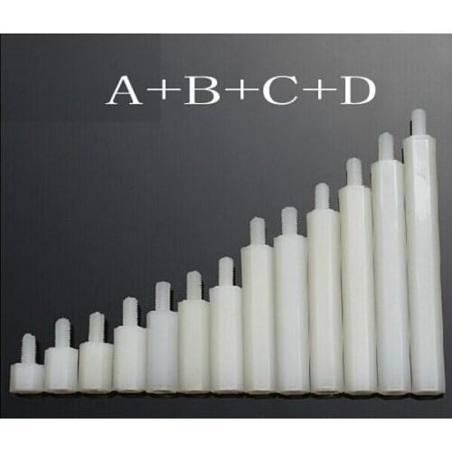 M4*7+6 M4*8 M4*9 M4*10 11 12 13 14 15 16 17 18 19 20 hexagonal nylon column spacing/single head isolation column M4X7+6