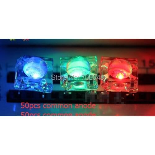 MIX Water clear 5mm RGB piranha led, superflux rgb leds