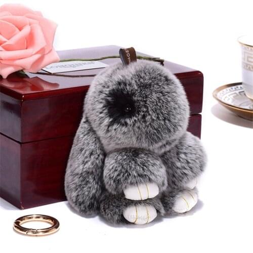 15cm Kawaii Mini Rabbit Plush Keychain Soft Stuffed Bunny Car Decoration Keyring Plush Doll Toys Christmas Charm Gift For Girl