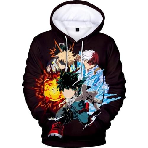 My Hero Academia Hoodie Men Women Anime Print Sweatshirts Hooded Harajuku Hip Hop Casual Oversized Pullover Hoodies 3D