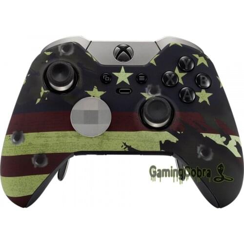 EXtremeRate US Flag Front Shell Faceplates Cover Repair Parts for Xbox One Elite Game Controller