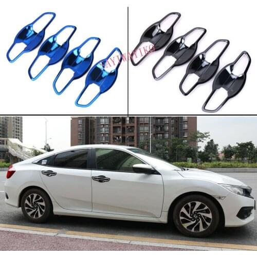 FIT For Honda Civic 10th 2016 2017 car styling Carbon fiber outside the door bowl with the door handle Cover Car accessories