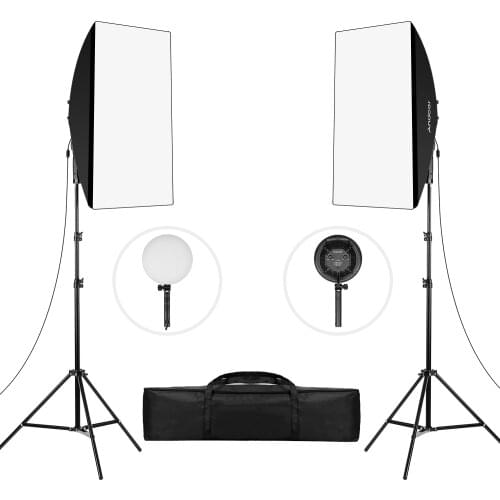 Photography LED Softbox Lighting 3200K-5500K 2*80W LED Light Studio Light Head 2pcs 20*27In Rectangular Softbox 2*2M Light Stand