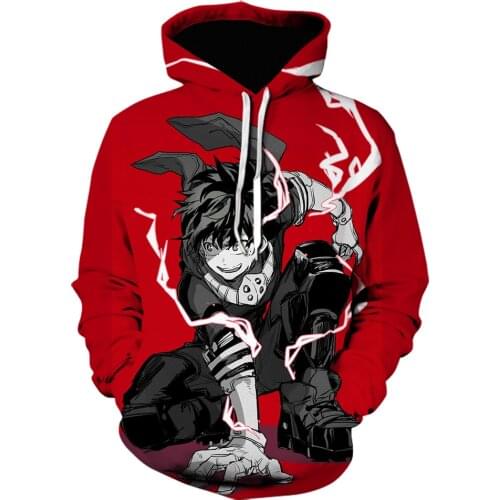 Cartoon Hoodie sweatshirts 3D print Men/women Sweatshirt Anime My Hero Academia anime Harajuku fashion Streetwear plus size 6xl