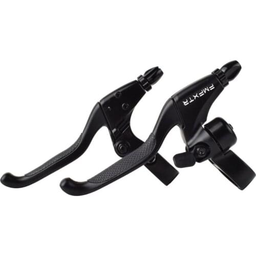 FMFXTR 1Pair Super Loud Aluminum Bicycle Brake Handle with Bell Mountain Bike General Wire Pull Brake Accessories