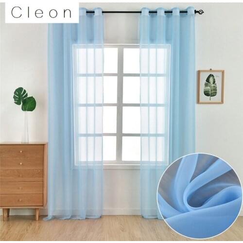 All-match Solid Color Soft Curtain Modern Simple and Fairy Pure Color Screens for Living Room Bedroom High-end Gauze Curtain