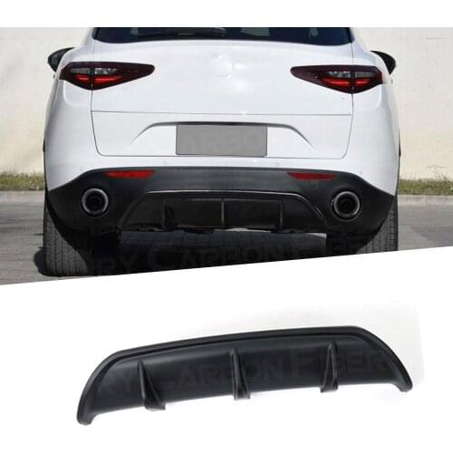 Carbon Fiber Rear Lip Spoiler Diffuser Trim For Alfa Romeo Stelvio 2017-2019 Fins Shark Style Cover Car Styling Prodection ABS