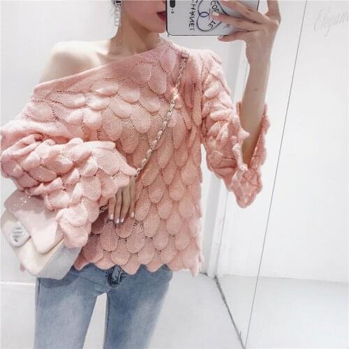 Sanishroly 2018 Autumn Winter Women Sweaters Pullovers Solid Slash Neck Sweater Ladies Flare Sleeve Knitwear Midi Long Tops S215