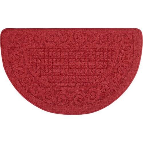 1Pcs Fashion Half Round Shag Microfiber Chenille Non-Slip Floor Mat Bedroom Kitchen Area Rug Carpet Washable Absorbent Bath Mat