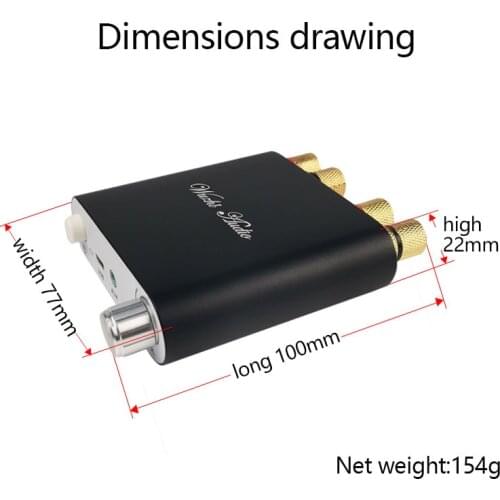 1002D Bluetooth 5.0 Stereo Audio Power Amplifier Board TPA3116D2 2X100W Car Wireless AMP Amplificador Home Theater AUX USB