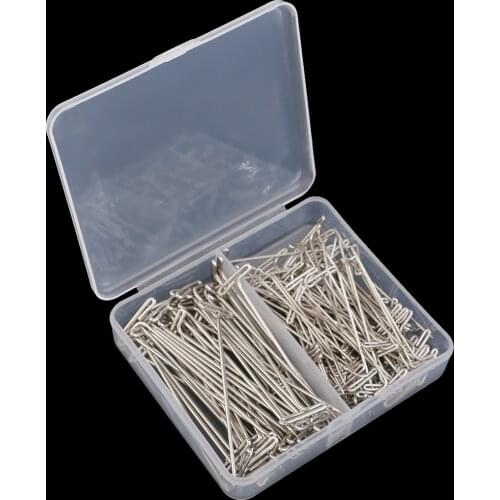 150 Pack Wig T-Pins 2 Inch with Plastic Box, Silver, Get for Pinning Knitting for Blocking