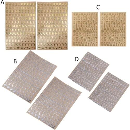 2 Sheets Glitter Letter Stickers Self-Adhesive Metal Stickers 26 Uppercase Letters Stickers DIY Decoration A-Z Stickers