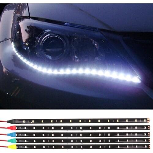 2Pcs 60cm Waterproof Flexible Car Styling Flexible Decor Strip LED Light Lamp