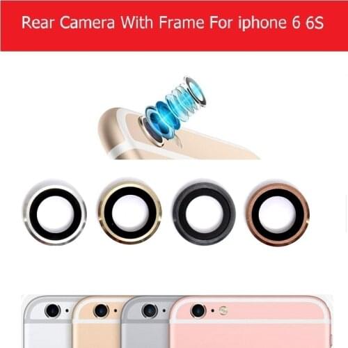 2x Genuine new Rear Camera glass Lens for iphone 6 6S 4.7" back Camera Holder with glass Lens Cover Frame 4th colors replacement