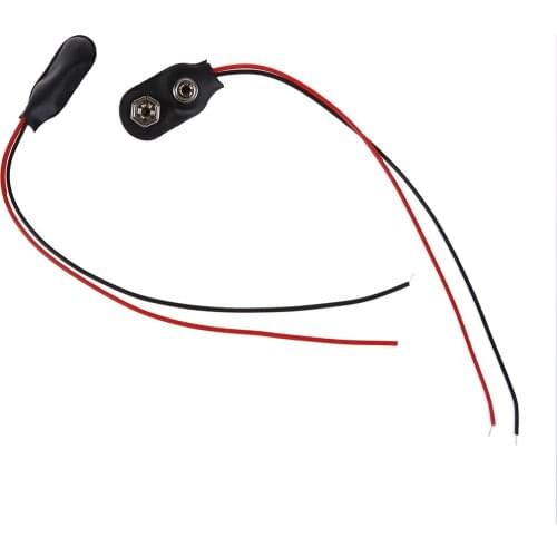 3 Pcs I Type Faux Leather Shell 9V 9 Volt Battery Clip Connector Cable