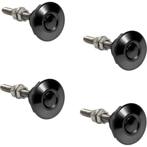 4X Push Button Quick Release Car Hood Bonnet Latch Pin Lock Bumper Clip Black
