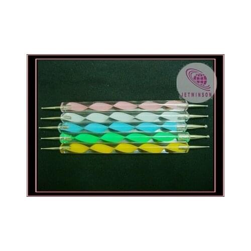 5 PCS / LOT Nail Art Dotting Tool Ball Marble Pen 2 Way Heads 5.1 inches