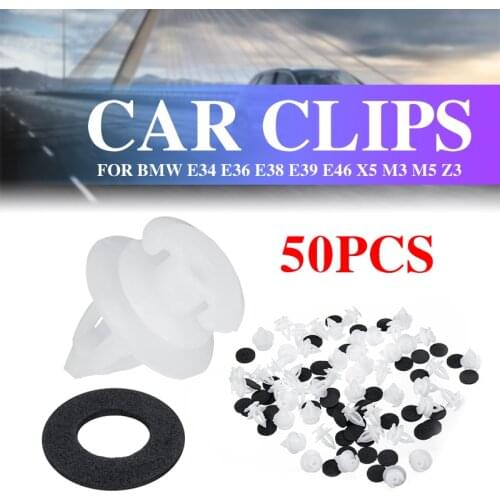 50Pcs 8mm Car Door Trim Panel Clips Rivets Fastener Retainer For BMW E34 E36 E38 E39 E46 X5 M3 M5 Z3