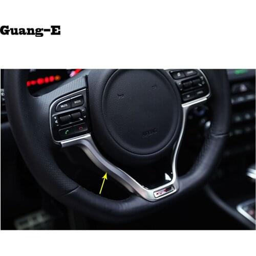 Car detector stick styling ABS Chrome Steering wheel Interior Kit Trim lamp frame pane for Kia Sportage KX5 2016 2017 2018