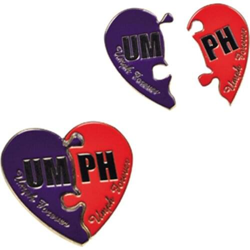 Big discount love badge cheap couple metal badges with enamel color