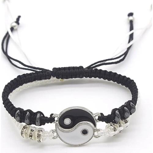 Couple Bracelet Chinese Retro Tai Chi Bracelet Cord Braid Chain Bracelet For Lover Hand Woven BFF Best Friend Friendship Jewelry