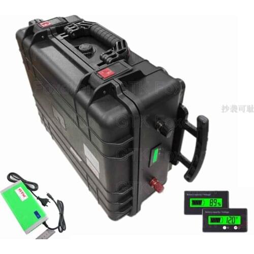 Drawbar case 12v 200Ah Lifepo4 battery pack mobile power station for RV motor solar storage energy marine Camping + 10A charger