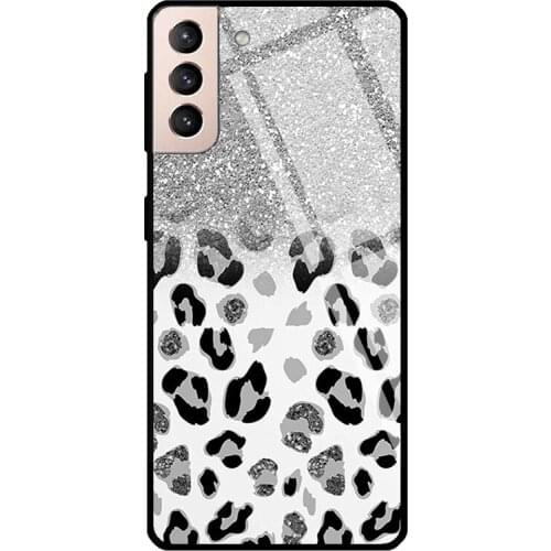 White Black Leopard Dalmatian Cheetah Tempered Glass Case For Samsung Galaxy S10 Plus Note 10 S8 S9 S20 FE S21 Note 20 Ultra